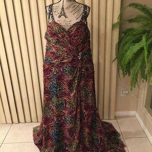 PARTY TIME FORMAL MULTI COLOR PROM GOWN SIZE 26W